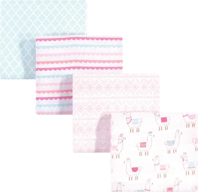 Hudson Baby Unisex Baby Cotton Flannel Receiving Blankets, Llama, One Size