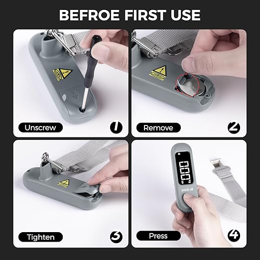 pack all 110 Lbs Luggage Scale, Digital Handheld Baggage Scale, Travel Suitcase Weight Scale with LCD Display, Battery Included, Rock Grey