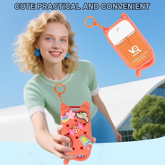Hand Sanitizer Spray Case for Touchland Case Keychain, Hand Sanitizer Spray Holder Compatible with 5 Decorative Charms.