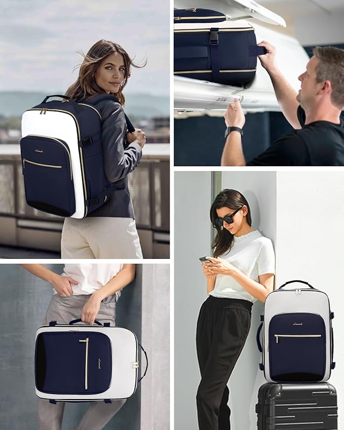 LOVEVOOK Large Travel Backpack for Women & Men, 40L Carry on Backpack for Airplanes, TSA Personal Item Travel Bag fits 17" Laptop, Waterproof Weekender Essentials Airline Approved with 3 Packing Cubes