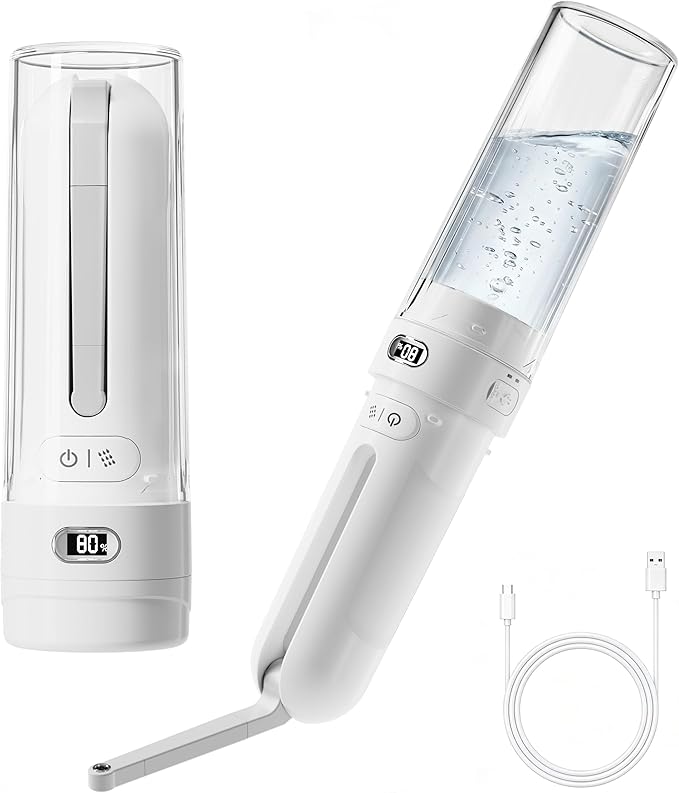 Electric Portable Bidet – Rechargeable Travel Bidet for Women Postpartum Care & Personal Hygiene | with 3 Pressure Modes for Home Travel & Camping (White)