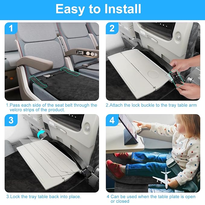 COZYBONDER Toddler Airplane Bed & Travel Essentials - Kids Airplane Seat Extender, Portable Plane Bed for Flights