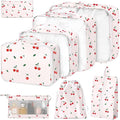8 Set Packing Cubes for Suitcases,Packing Cube with Shoe, Cosmetics, Clothing, and Accessories Bags Packing Cubes for Travel Luggage Organizer Women Men(Cherry)