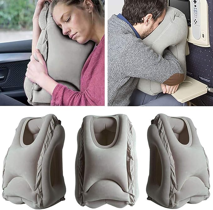 Betus Dreamer Comfort Inflatable Travel Pillow for Airplane - Ergonomic Design & Comfortable Neck Head Rest Pillow for Long Sleeping on Airplane Flight, Train Trip or Office Napping