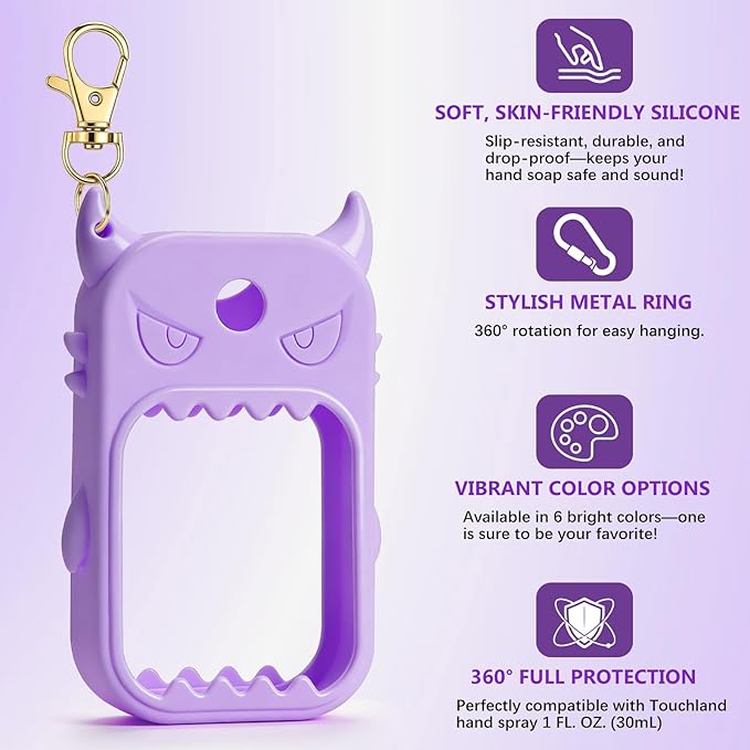 JAMIEWIN Spray Hand Sanitizer Case Compatible with Touchland Hand Sanitizer 1fl. Oz. Monster Silicone Case Holder Accessory