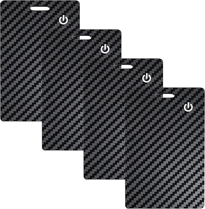 [Apple MFi Certified] 4 Pack Wallet Tracker Card with Apple Find My (iOS Only) Rechargeable Air Tracker Tags Bluetooth Wallet Finder IP68 Waterproof GPS Tracker Item Finder for Keys, Bags, Passport