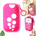 Silicone Case for Touchland Hand Sanitizer Spray 1 fl oz,Protective Case with Dual Keychains and Back Hole Design,Portable Hand Sanitizer Holder Keychain for Daily Outings, Travel & More (Rose Red)