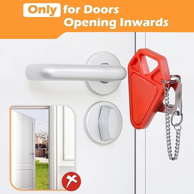 Travel Door Lock for Hotel Rooms Apartment Locks Home Security Defender Door Lock Latch Extra Door Locker from Inside Hotel Safety Door Locks for Travelers Portable Lock for Door Security (2 Pack)