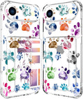 Compatible with iPhone 17 Air Case Card Holder for Women Cute Design,Wallet Phone Cases Transparent Cool Kawaii Protective (Clear Lovely Dogs Paws)