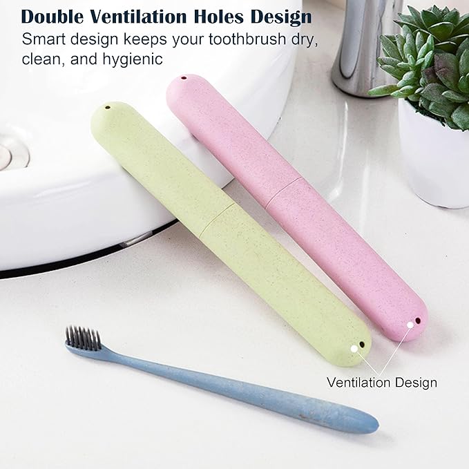 4-Pack Toothbrush Travel Case, Ventilated Portable Travel Toothbrush Holder, Dustproof Breathable Protective Cover, Lightweight Storage Toothbrush Container for Traveling Business Trips Camping