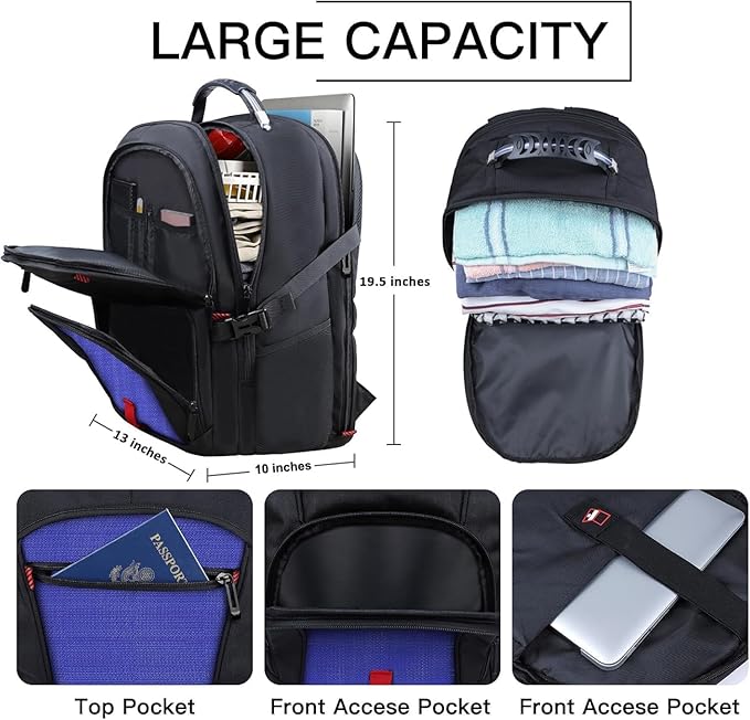 ANTERK Extra Large Backpack, Travel Backpack, Sturdy TSA Water Resistant 17.3 Inch Backpacks, Anti Theft Business Computer Backpacks Gifts for Men Women, Dark Blue