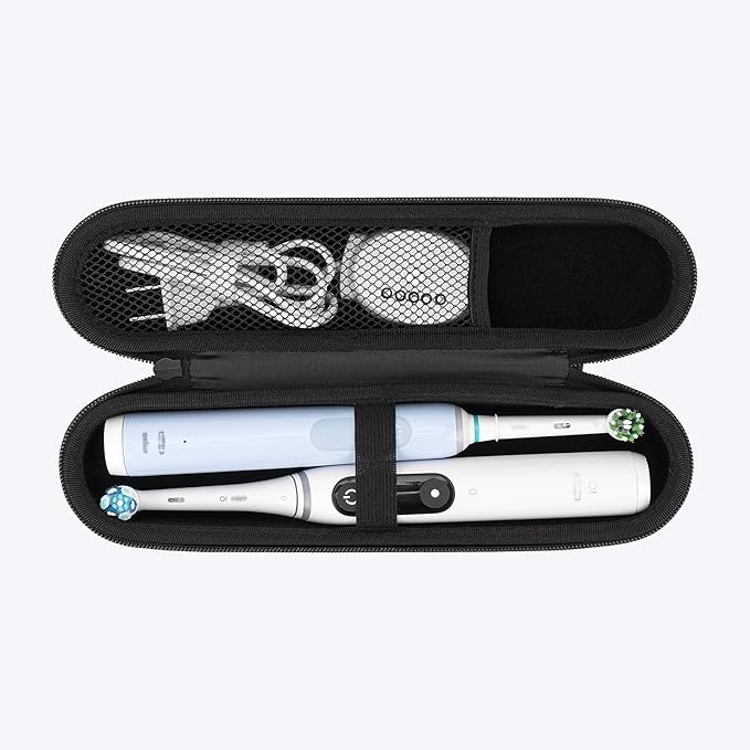 Linkidea Large Electric Toothbrush and Toothpaste Travel Case, Hard Shell Dual Powered Brushes Bag with Toothpaste Storage, Compatible with Oral-B, Spinbrush Pro, Philips Sonicare