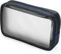 ProCase TSA Approved Travel Toiletry Bag Pouch, Matte Clear Travel Organizer Airport Carry-On Checkpoint Airline Compliant Storage Bag -1 Pack, Navy