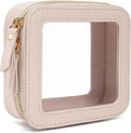 LETGO Portable Makeup Bag for Purse Mini Make up Cute Cosmetic Bag Pouch for Women with Slip-in Pockets Travel Lipstick Bag Organizer Bags Beige