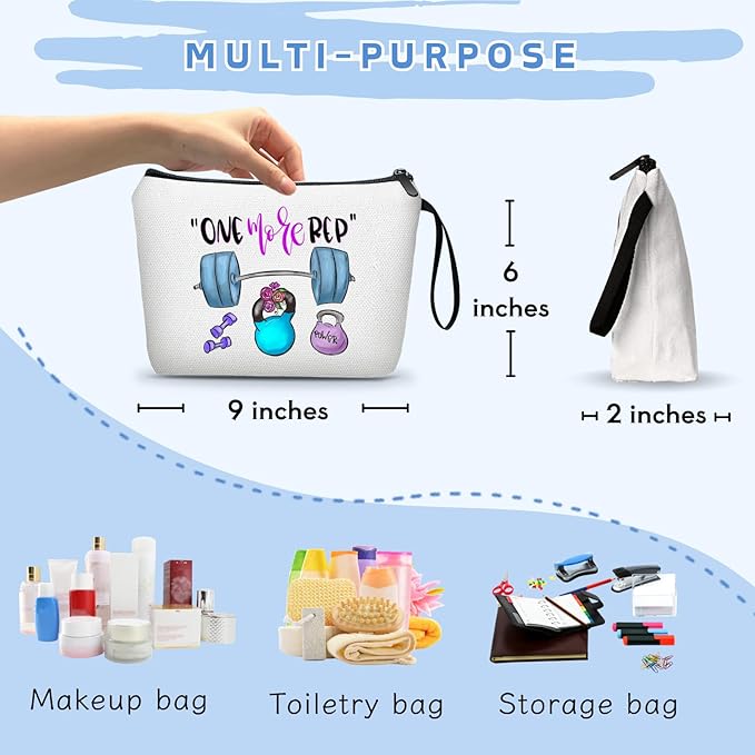 Workout Gym Exercise Gifts for Fitness Lovers Personal Trainer Women Female Girl Friends Sister Coworker Cosmetic Makeup Bag