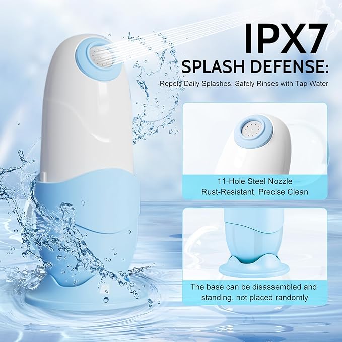 Portable Bidet for Travel Mini Handheld Bottle-Ready Jet Sprayer, Type-C Rechargeable with Gentle & High-Pressure Modes, On-The-Go Camping Toilet Hygiene for Women, Men & Babies（Blue）