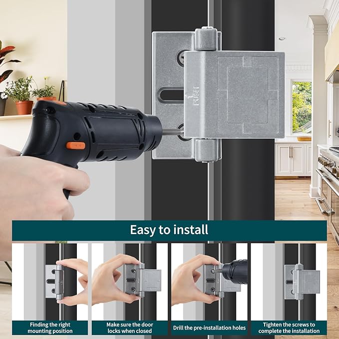High-Security Reinforced Door Lock – Aluminum Privacy Latch for Home and Hotel, Easy Installation with Stainless Steel Screws, Interior Night Lock for Added Protection(Gary-2 Pack)