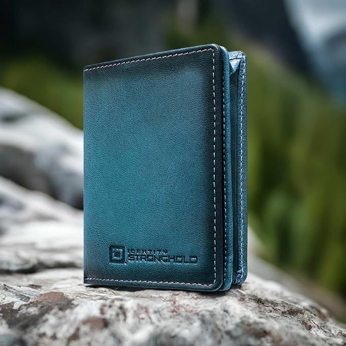 ID Stronghold Waltlet - RFID Blocking Bifold Wallet for Men with Magnetic Clasp - Blue