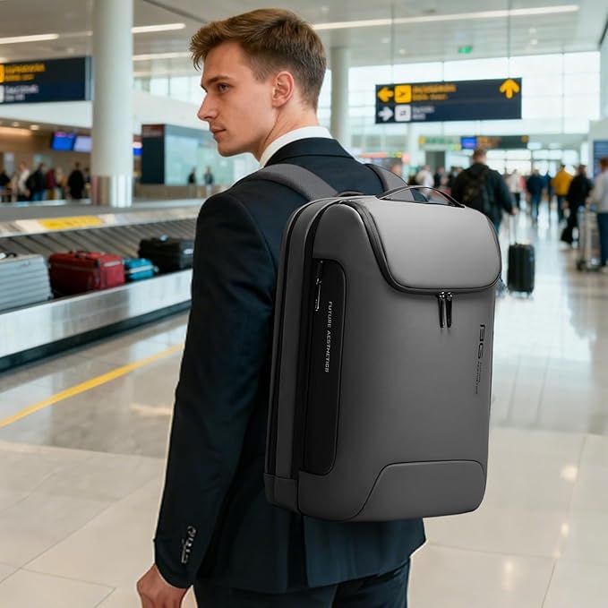 BANGE Anti-Theft Backpack with USB Charging Port for Men, 17.3 Inch Business Laptop Backpack, TSA Approved Lock & Waterproof Zippers, Large Travel Computer Bag