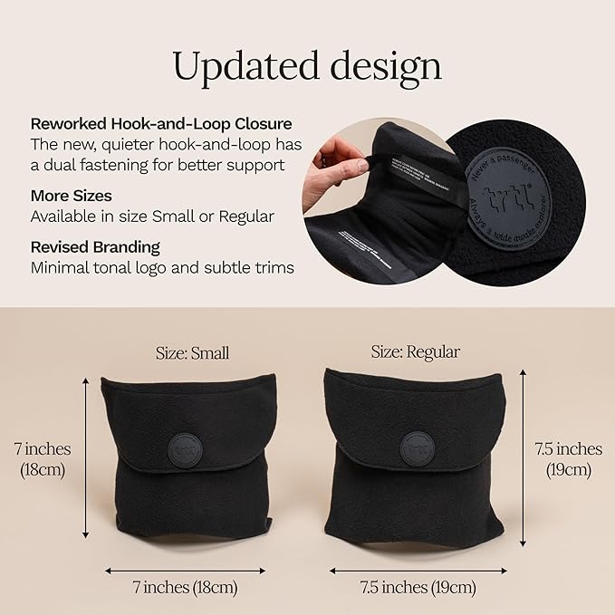 trtl Travel Pillow 2.0 – Scientifically Proven Super Soft Travel Pillow with Premium Head & Neck Support – for Airplane Travel – Machine Washable – Lightweight & Compact – Jet Black – Small