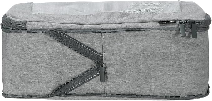 HARFINGTON Compression Packing Cube for Suitcases 34x26x13cm Lightweight Luggage Organizers Bag Travel Essentials Compression Bags for Carry on Suitcases, Grey