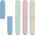 4 Pack Toothbrush Travel Case in 4 Colors. Portable, Breathable Holder. Ideal for Travel, Camping, Home, School, Business. Keeps Toothbrushes Clean, Dry. Compact Design for Easy Carrying.