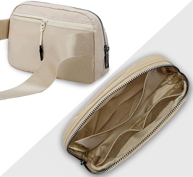 Belt Bag for Women Fanny Pack Dupes, Fashion Crossbody Waist Pack Bag with Adjustable Strap, Everywhere Belt Bag for Travel Outdoors Running Hiking（Khaki）