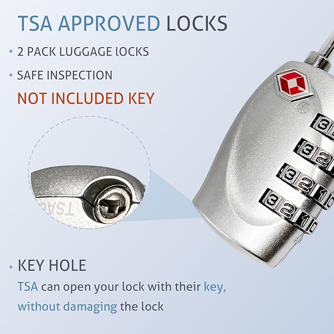 TSA Approved Locks for Luggage TSA Locks for Gun Case Lock 4 Digit Combination Lock Travel Locks TSA Approved Suitcase Locks Combo Lock with Code