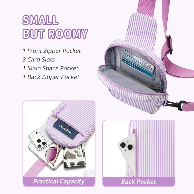 Mothers Day Gifts for Daughter, Birthday Graduation Gifts for 8 9 10 11 12 Year Old Teens Girls Her,Fanny Pack Sling Crossbody Bag Belt Bags Purse, Preppy Teen Girl Gift Trendy Stuff Travel Essentials