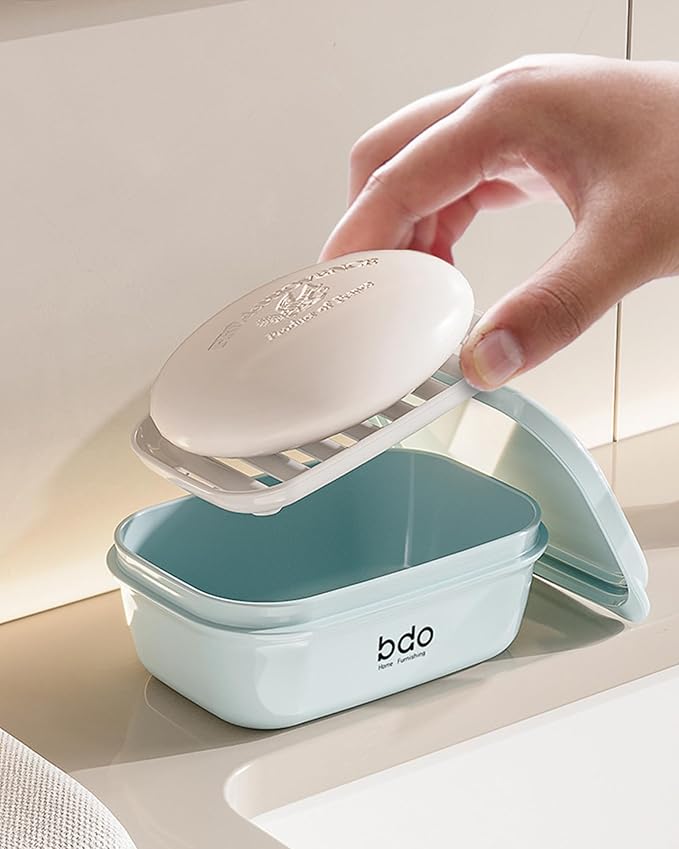 Doter Travel Soap Case, Leakproof Soap Container with Lid, Portable Bar Soap Holder for Traveling, Soap Dishes for Bathroom, Shower, Gym, School, Camping, Vacation, Outdoor