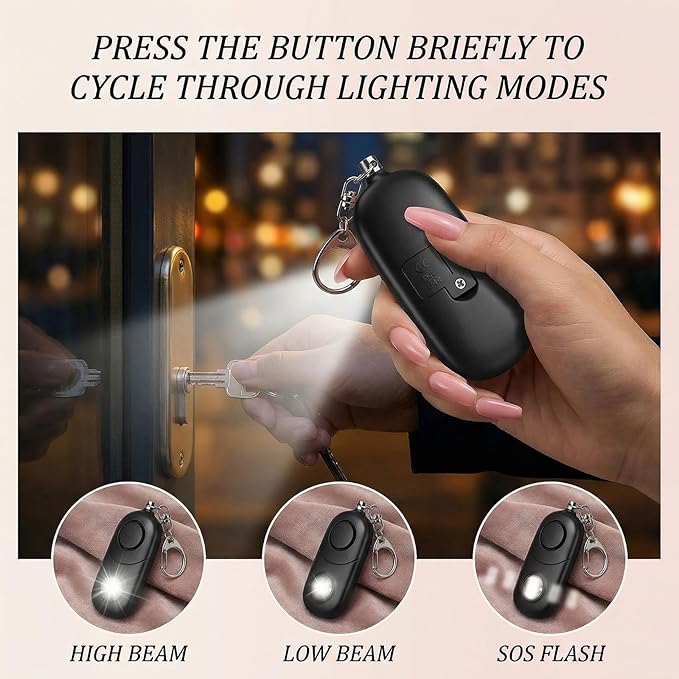Personal Alarm for Women Keychain Alarm: Qoosea 135dB Emergency Keychain Siren with Strobe Light Loud Siren for Women Kids Students Seniors Emergency Self-Defense for Night Sports