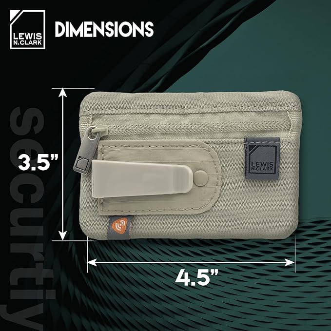 Lewis N. Clark Travel Clip Stash Wallet | RFID-Blocking Technology | Hidden Money Belt Pouch | Card Holder