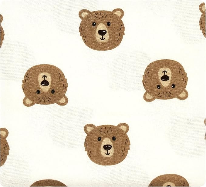 Hudson Baby Unisex Baby Cotton Flannel Receiving Blankets, Brown Bear, One Size