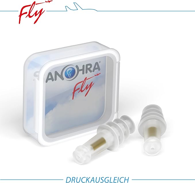 SANOHRA Flight Earplugs for Airplane Pressure Relief – Helps Reduce Ear Pain During Takeoff & Landing – Reusable Comfort Ear Plugs for Flying