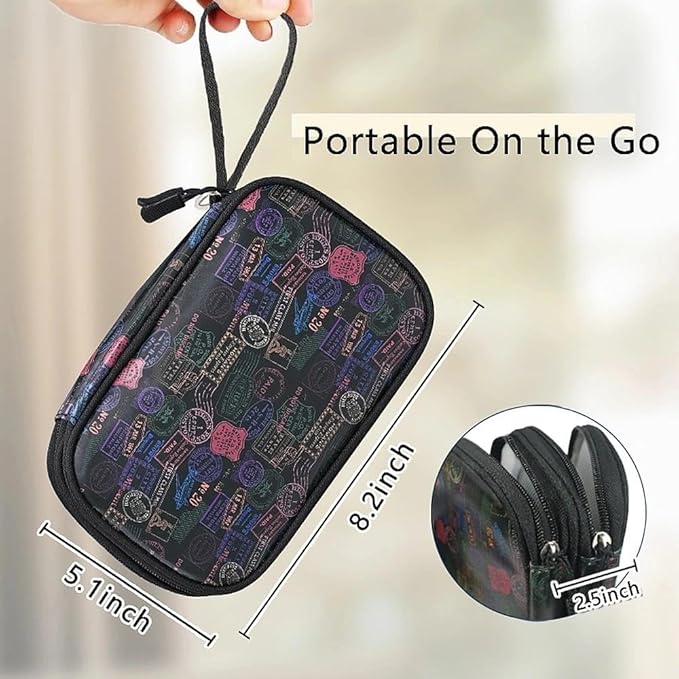 COSHAYSOO Unique Useful Travel Birthday Gifts for Women Travelers, Electronics Cord Cable Organizer Bag Case Tech Pouch Traveling Vacation Cruise Airplane Gadgets Essentials Organization, Vintage