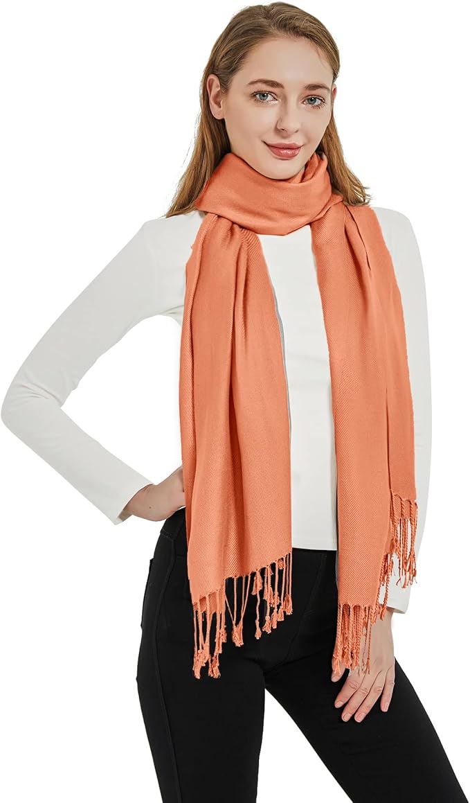 Soft Silky Pashmina Shawl Wraps Solid Colors Scarf for Wedding Evening Dresses
