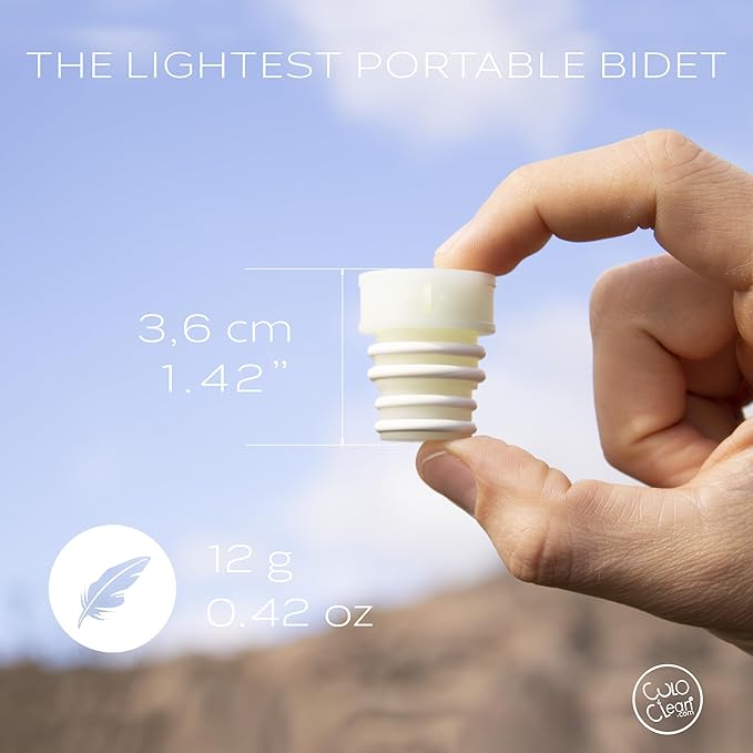 CuloClean Portable Bidet for Toilet, Travel, or Camping. Compatible with Any Plastic Bottle. Discreet, Sanitary or Travel Shower, Attachable Stopper, Backcountry Bidet Nozzle (1pcs Glow in the Dark)
