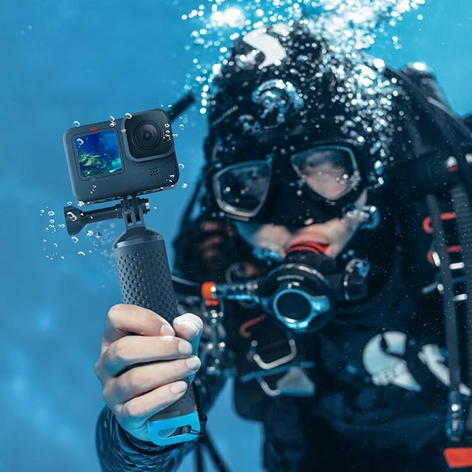 Floating Handle Grip Floaty Stick Waterproof Handler Accessory Compatible with GoPro Hero 13, 12, 11, 10, 9, 8, 7, 6, 5, 4, Session, 3+, 3, Hero(2018), Max, DJI Osmo Action Cameras (Blue)