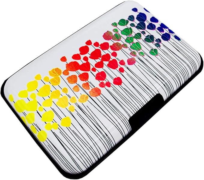 BFL RFID Credit Card Holder for Women or Men, Theft Proof Credit Card Holder, Slim Design Fits in Pocket (Pretty flower)