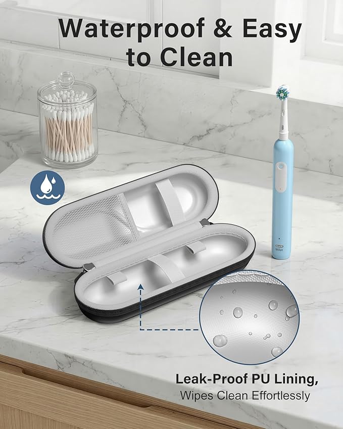 ProCase Toothbrush Travel Case for Oral-B/Oral-B Pro 1000 1500 5000 7000 7500 6000 9600/ Phlips Sonicare 4100 5100 1100 6100 5300 Oral-B iO Electric Toothbrush Portable Hard Container -Black