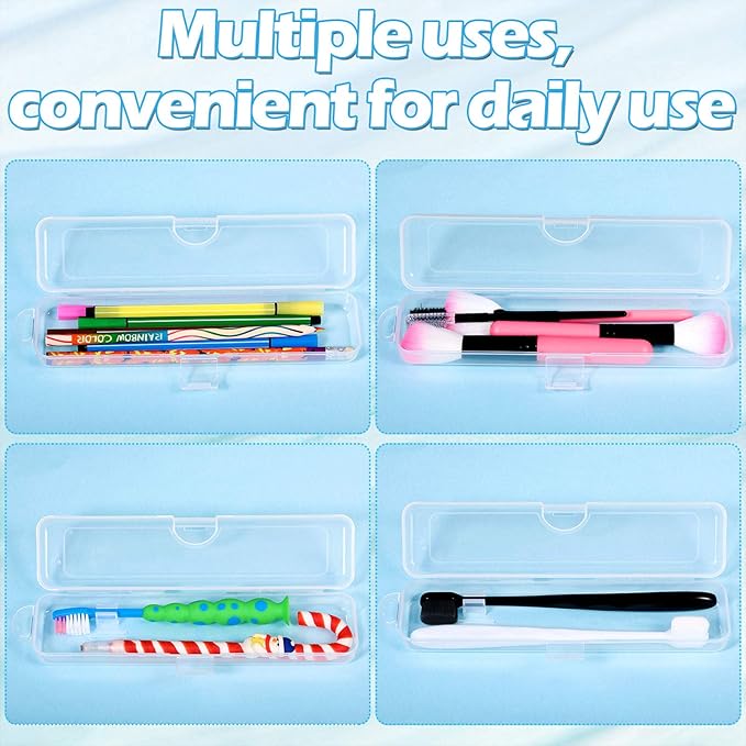 5 Pieces Portable Travel Toothbrush Case, Travel Toothbrush Holder Hard Plastic Dust-Proof Toothbrush Container Toothpaste Box Holder for Travel Use (Clear)