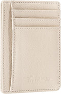 Travelambo Front Pocket Minimalist Leather Slim Wallet RFID Blocking Medium Size