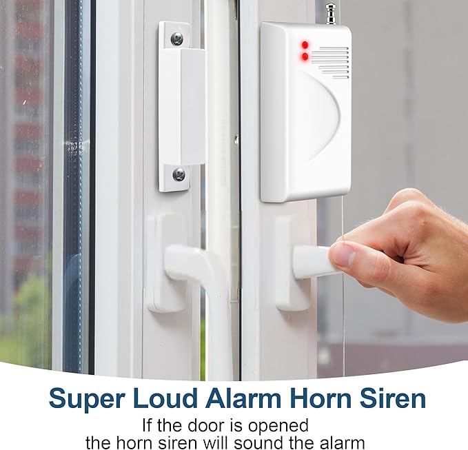 WiFi Alarm Home Security System, Wireless Alarm System with Loud 120dB Motion Sensor Siren, Window Door Alarms Sensor, Remote Control for Shed Garage