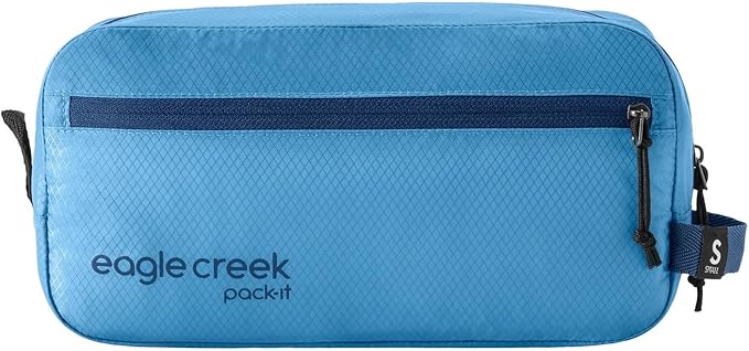 Eagle Creek Pack-It Isolate Quick Trip - Compact Travel Toiletry Bag for Optimizing Luggage Space - Lightweight - Water-Resistant - Easy-Grab Zipper - Sustainable Materials - Small -Blue Dawn