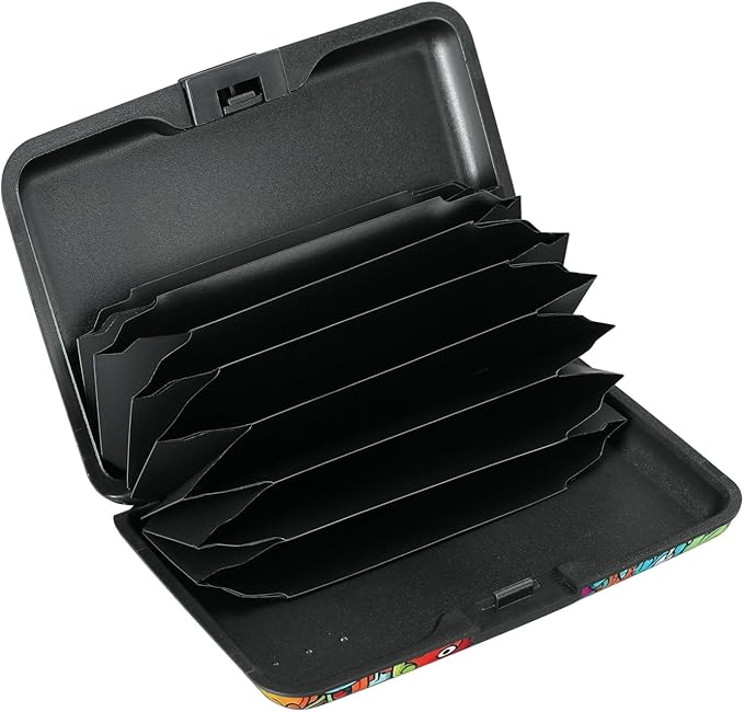 ELFISH RFID Blocking Credit Cards Holder Aluminum Wallet Metal ID Case for Men Women(Monsters)