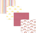Hudson Baby Unisex Baby Cotton Rich Flannel Receiving Blankets 4-Pack, Sunshine and Rainbows, One Size