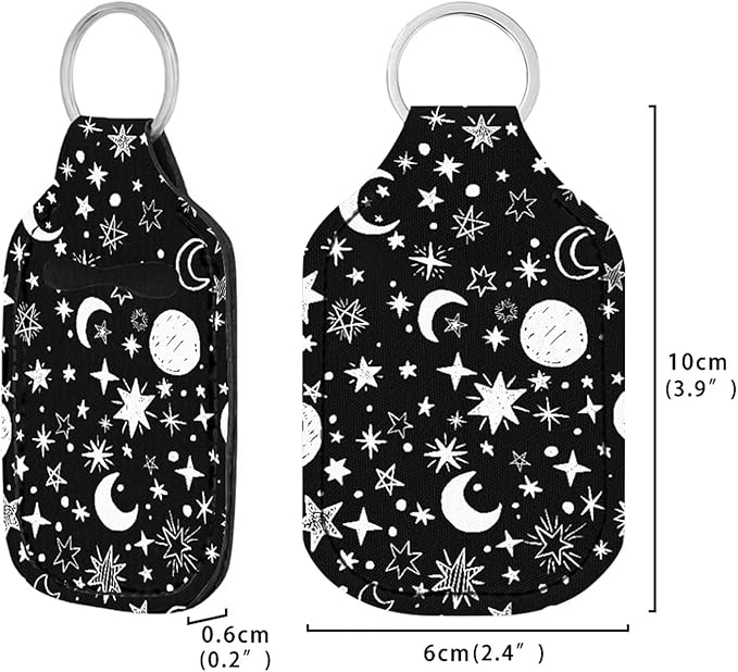 Suobstales 3Pcs Travel Bottles Keychain Holder Set,Travel Bottle Sleeves+Neoprene Chapstick Holders+Lanyard Keychain
