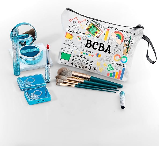 Bcba Rbt Graduation Gifts Behavior Analyst Therapist Special Education Teacher Appreciation Thank You Small Makeup Cosmetic Bag for Women Female Coworker Friend