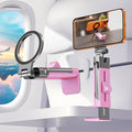 Valentine's Day Gift for Her Airplane Phone Holder Travel Essentials for Women,Magnetic Phone Holder for MagSafe,N55 Strong Magnet,360°Swivel Portable Cruise Airplane Gadgets for iPhone 17 Pink
