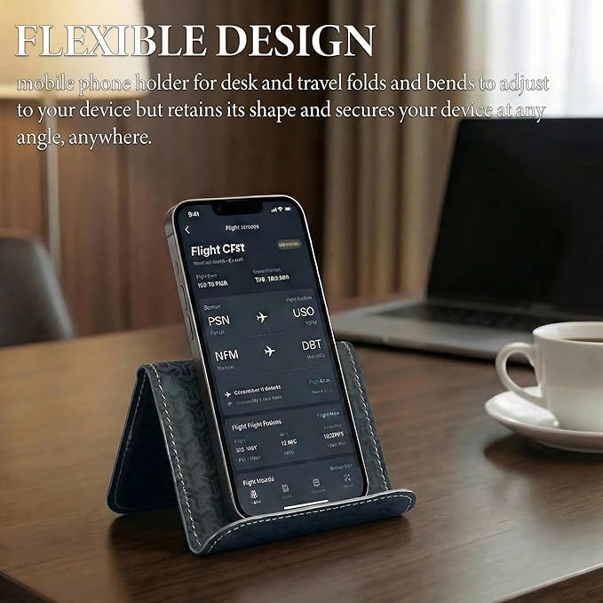 QIELIZI Airplane Travel Essentials for Flying Flex Flap Cell Phone Holder & Flexible Tablet Stand for Desk, Bed, Treadmill, Home & in-Flight Airplane Travel Accessories(1-Triangle Black)